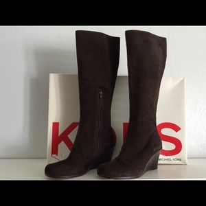 Michael Kors suede wedge boots